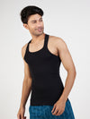 Men's Combed Cotton Rib Gym Vest (Black)