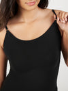 Women's Combed Cotton Spandex Camisole with Adjustable Straps (Black)