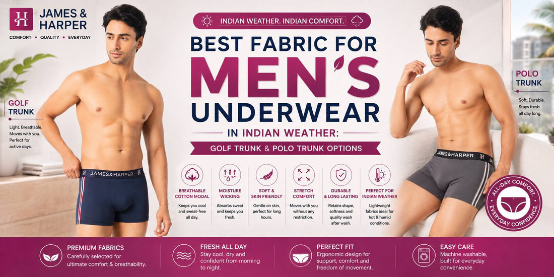 Best Fabric for Men's Underwear in Indian Weather: Golf Trunk and Polo Trunk Options