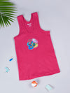 Boy's Graphic Print Round-Neck Vests (Bridal Rose)