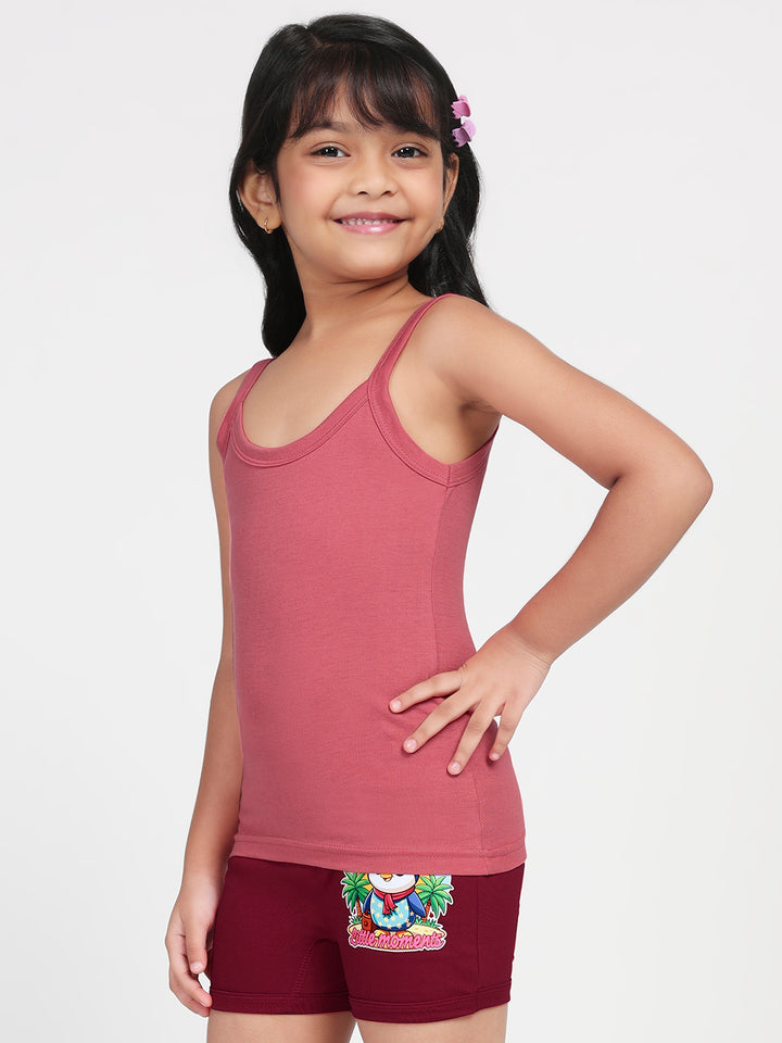 Girl's Super Combed Cotton Slip (Bridal Rose)