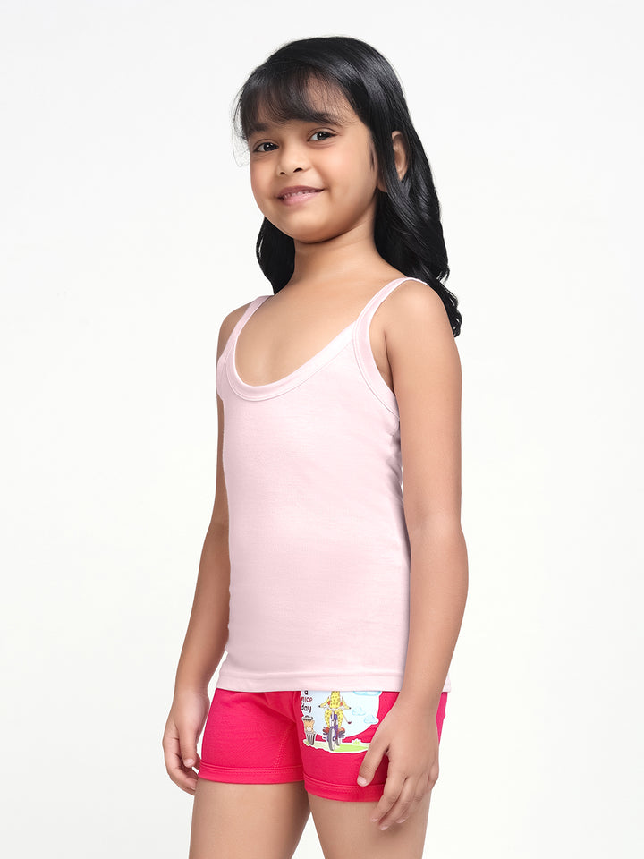 Girl's Super Combed Cotton Slip (Light Pink)