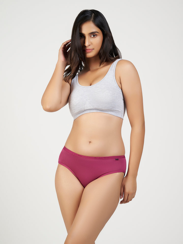 Women's Ultra Light Modal Panty (Candy Pink + Navy Blue)