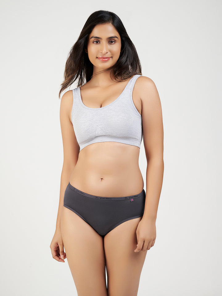 Women's Ultra Light Modal Panty (Dark Grey & Wine)