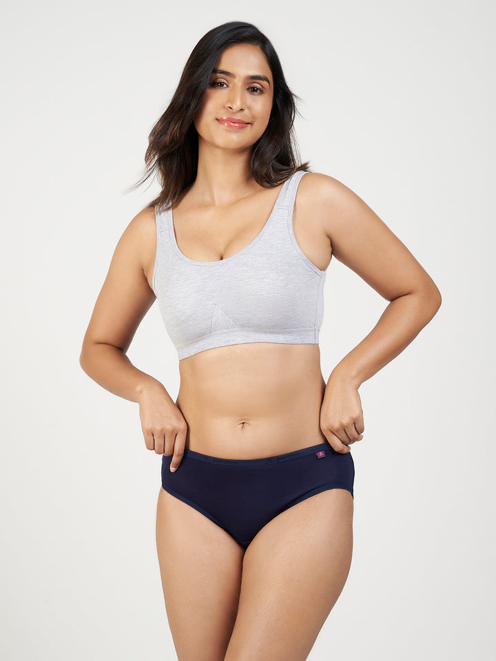 Women's Ultra Light Modal Panty (Candy Pink + Navy Blue)