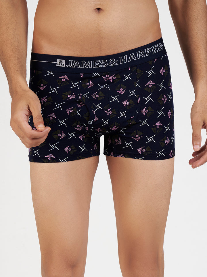 Men's Combed Cotton Spandex Printed Trunk (p2)