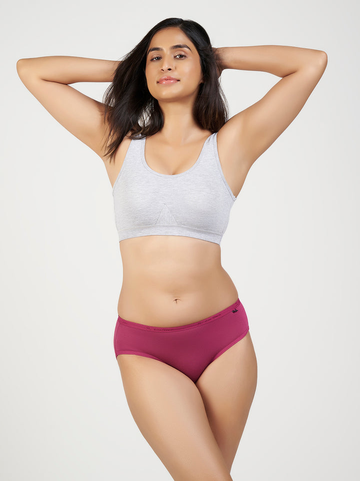 Women's Ultra Light Modal Panty (Candy Pink + Navy Blue)