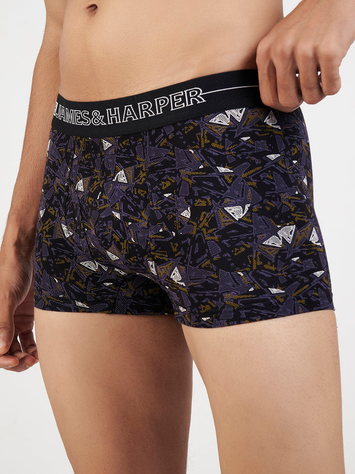 Men's Combed Cotton Spandex Printed Trunk (p5)