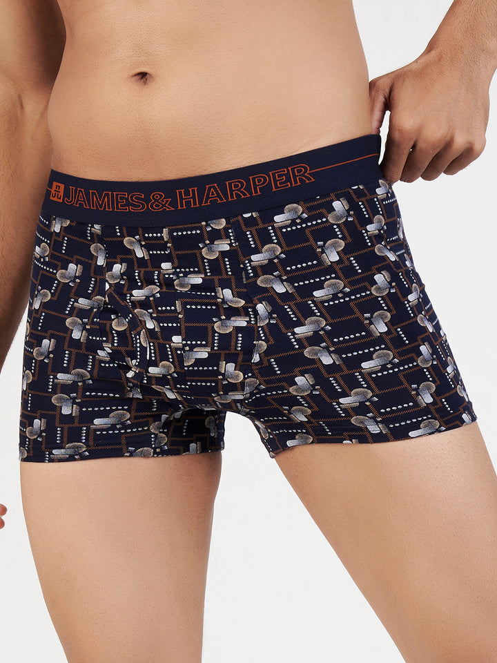 Men's Combed Cotton Spandex Printed Trunk (p4)