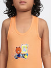 Boy's Graphic Print Round-Neck Vests (Coral)