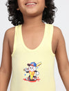 Boy's Graphic Print Round-Neck Vests (Light Lemon)
