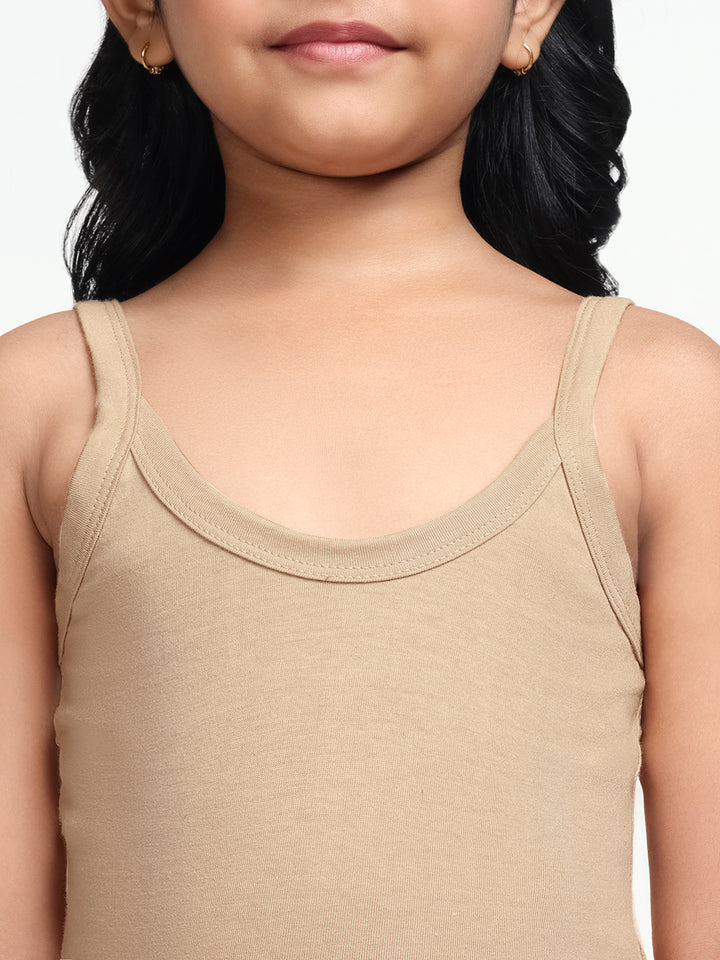 Girl's Super Combed Cotton Slip (Beige)