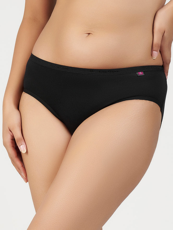 Women's Ultra Light Modal Panty (Black + Petrol Green)