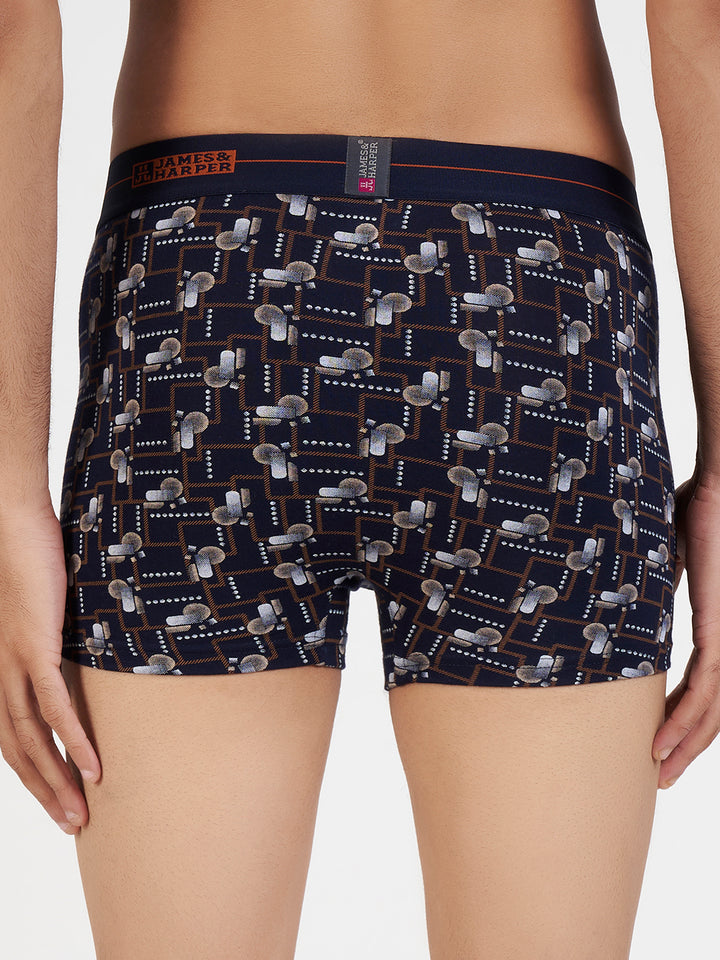 Men's Combed Cotton Spandex Printed Trunk (p4)