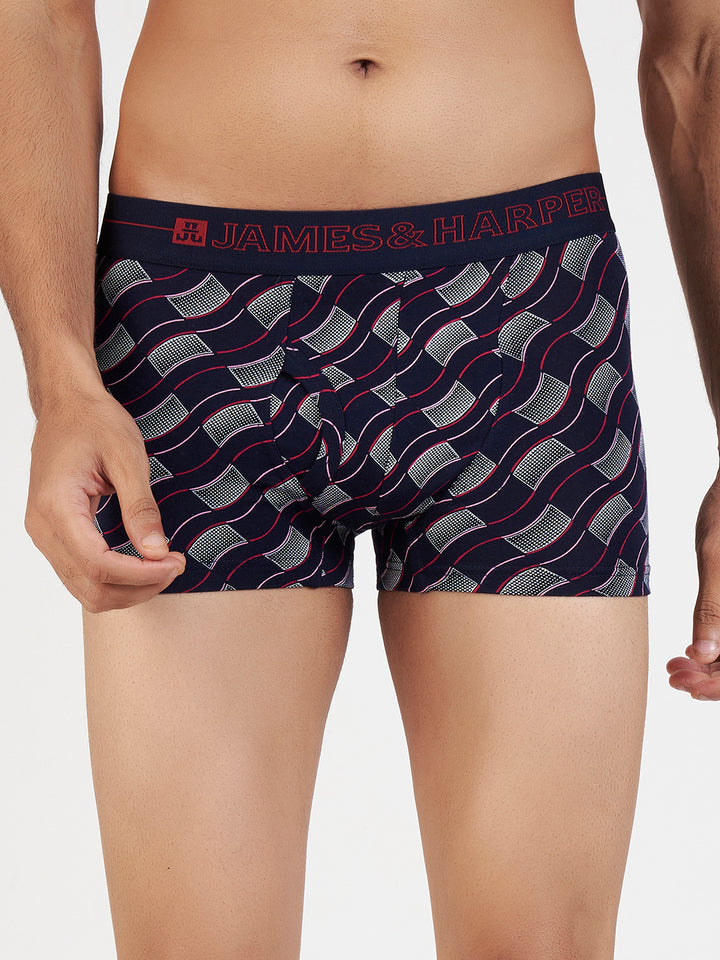 Men's Combed Cotton Spandex Printed Trunk (p6)
