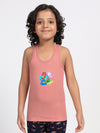 Boy's Graphic Print Round-Neck Vests (Lipstick Rose)