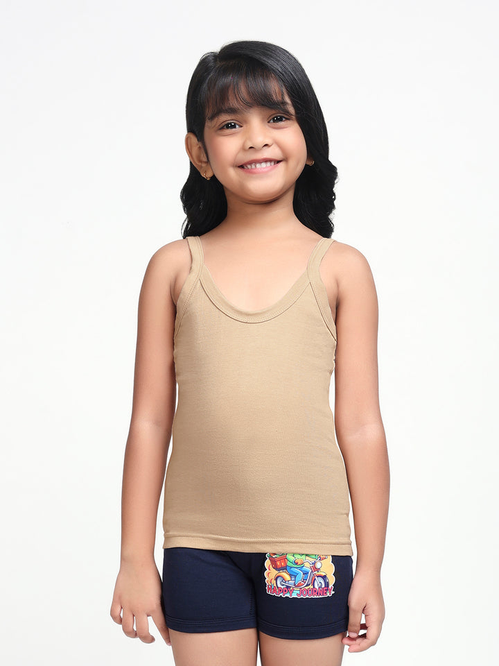 Girl's Super Combed Cotton Slip (Beige)