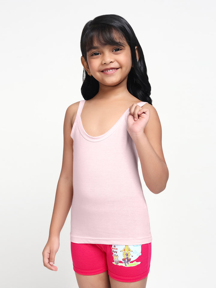 Girl's Super Combed Cotton Slip (Light Pink)