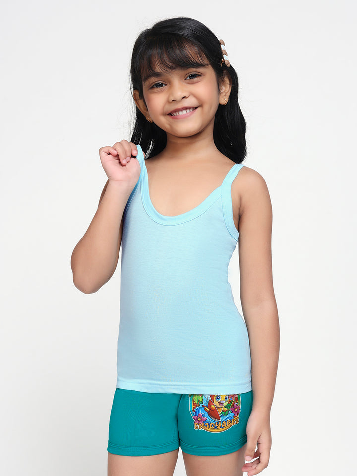 Girl's Super Combed Cotton Slip (Powder Blue)