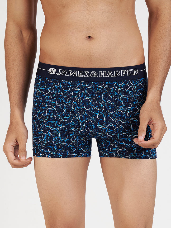 Men's Combed Cotton Spandex Printed Trunk (p3)
