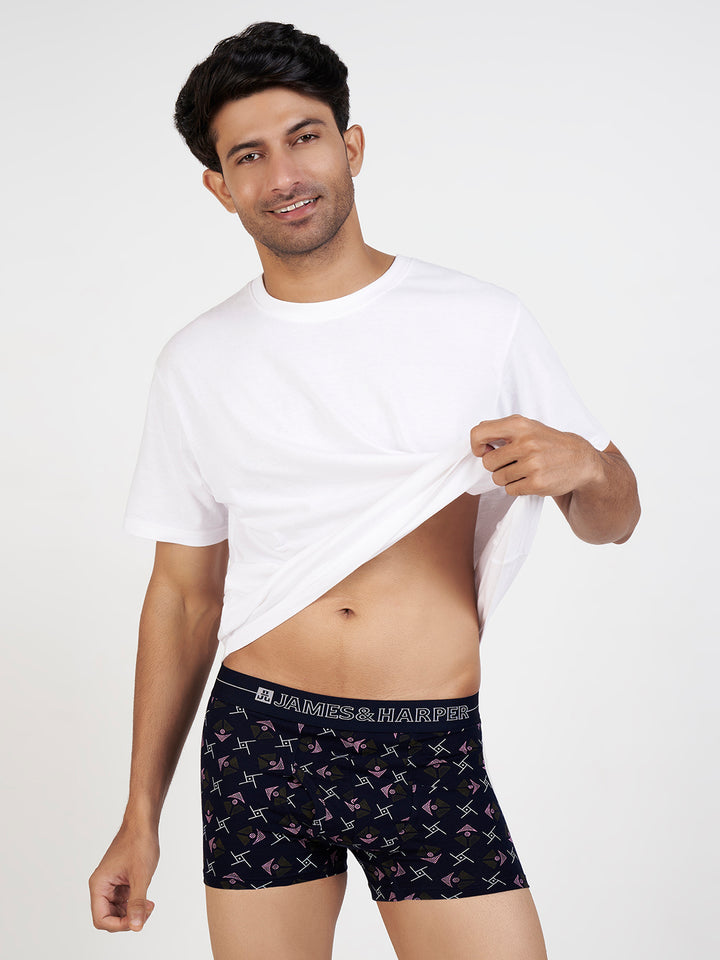 Men's Combed Cotton Spandex Printed Trunk (p2)