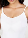 Women's Combed Cotton Spandex Camisole with Adjustable Straps (White)
