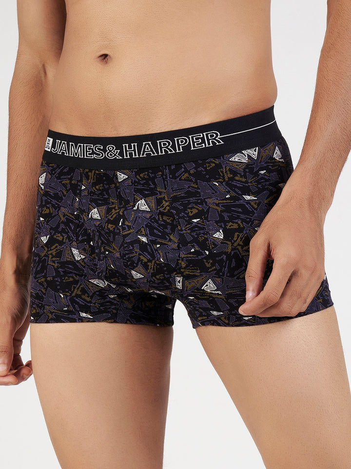Men's Combed Cotton Spandex Printed Trunk (p5)