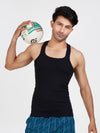 Men's Combed Cotton Rib Gym Vest (Black)