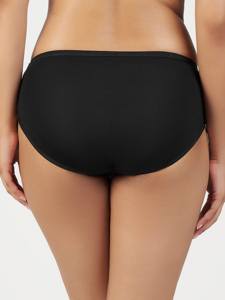 Women's Ultra Light Modal Panty (Black + Petrol Green)