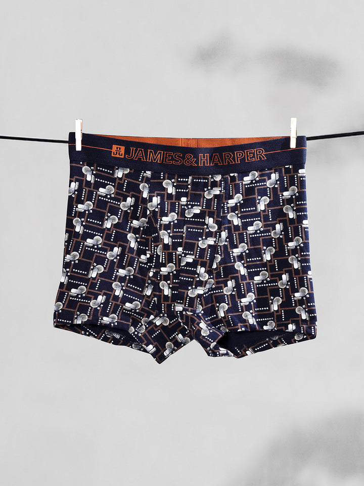 Men's Combed Cotton Spandex Printed Trunk (p4)