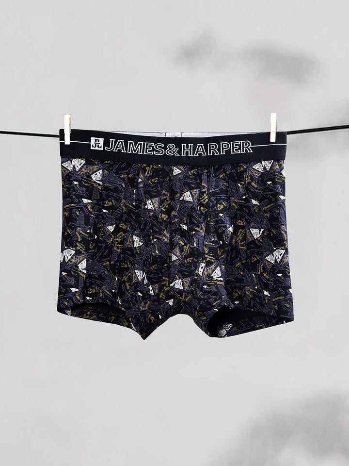 Men's Combed Cotton Spandex Printed Trunk (p5)