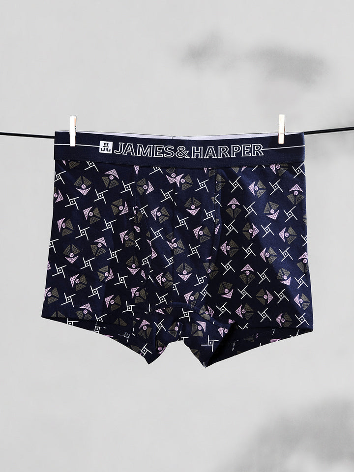 Men's Combed Cotton Spandex Printed Trunk (p2)