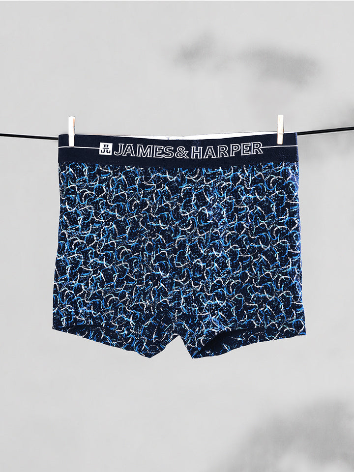 Men's Combed Cotton Spandex Printed Trunk (p3)