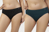 Women's Ultra Light Modal Panty (Black + Petrol Green)